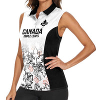 Canada Rugby Custom Women Sleeveless Polo Shirt Maple Leafs Go Champion - Wonder Print Shop