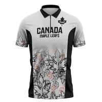 Canada Rugby Custom Zipper Polo Shirt Maple Leafs Go Champion - Wonder Print Shop