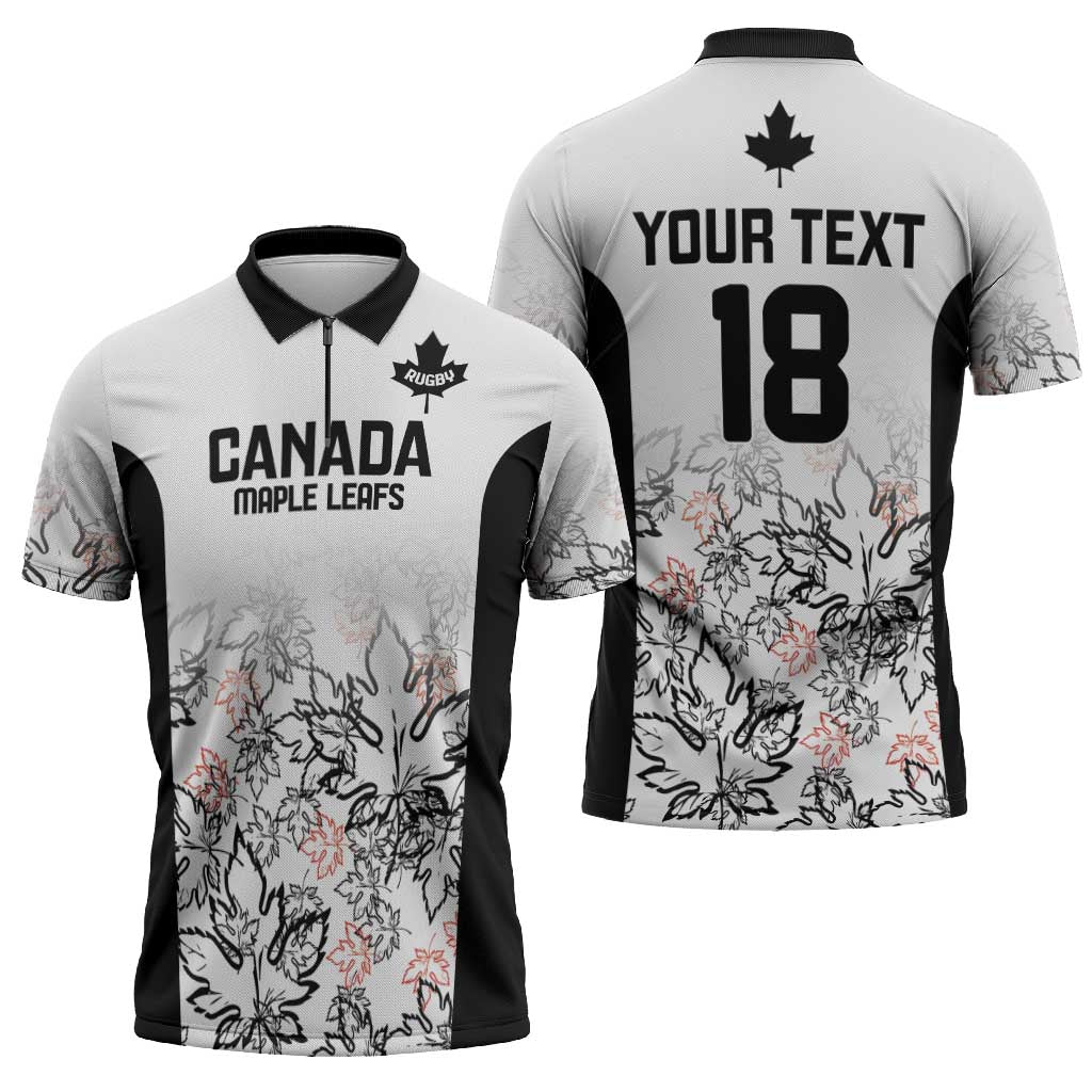 Canada Rugby Custom Zipper Polo Shirt Maple Leafs Go Champion - Wonder Print Shop