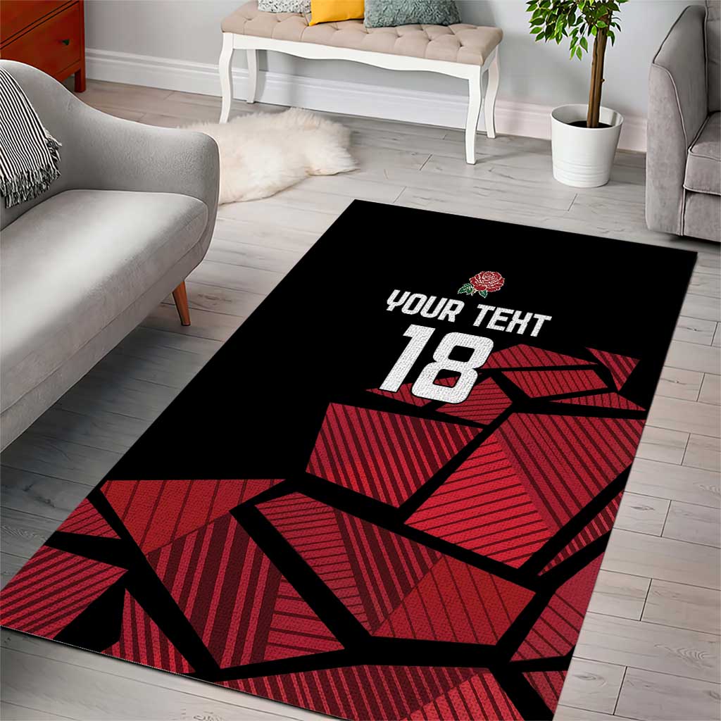 England Rugby Custom Area Rug Red Roses Go Champion - Wonder Print Shop