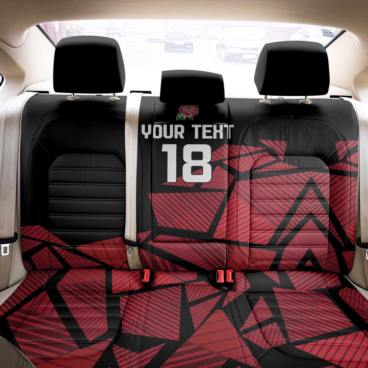England Rugby Custom Back Car Seat Cover Red Roses Go Champion - Wonder Print Shop