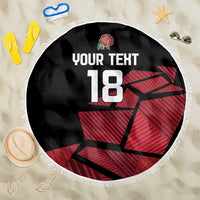 England Rugby Custom Beach Blanket Red Roses Go Champion - Wonder Print Shop