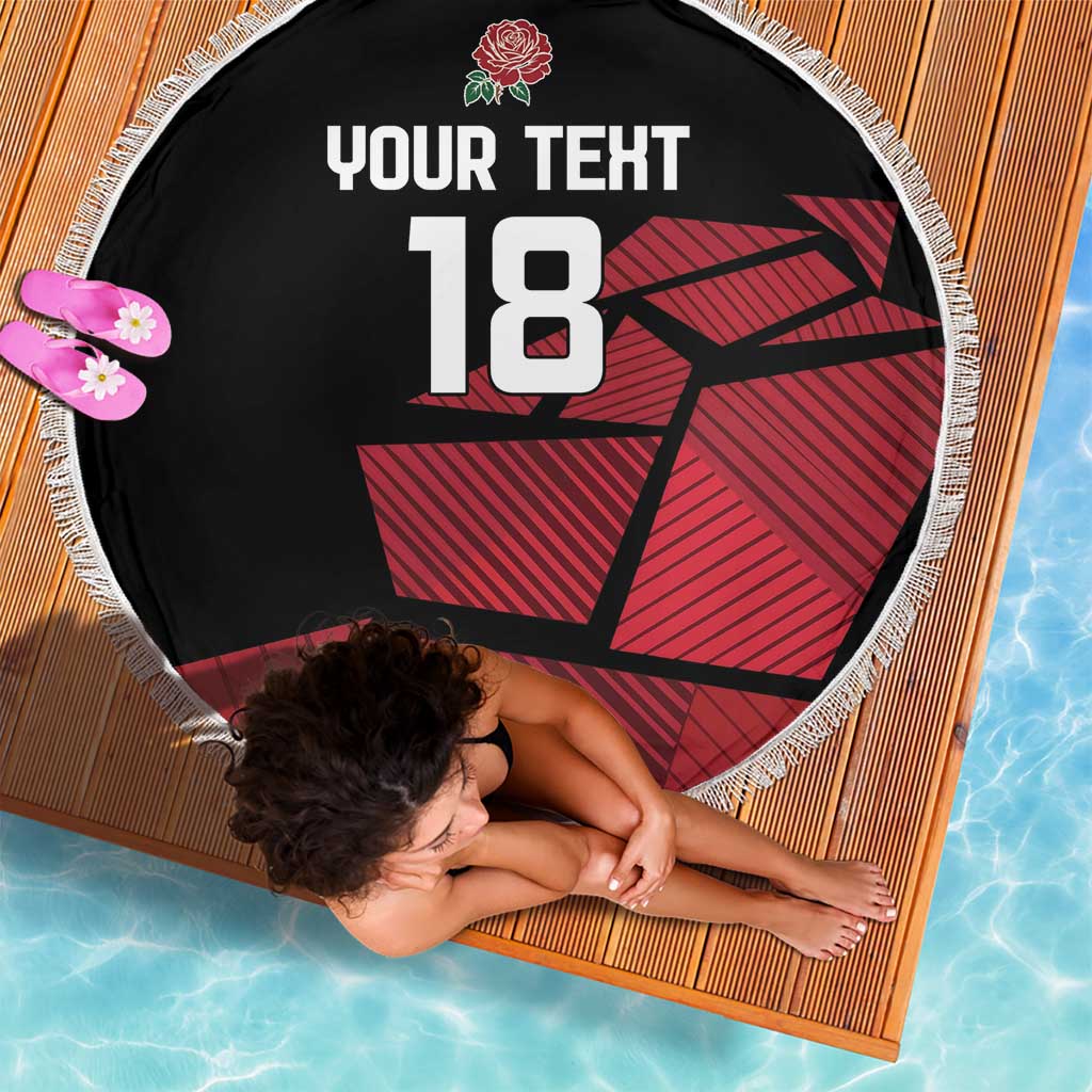 England Rugby Custom Beach Blanket Red Roses Go Champion - Wonder Print Shop