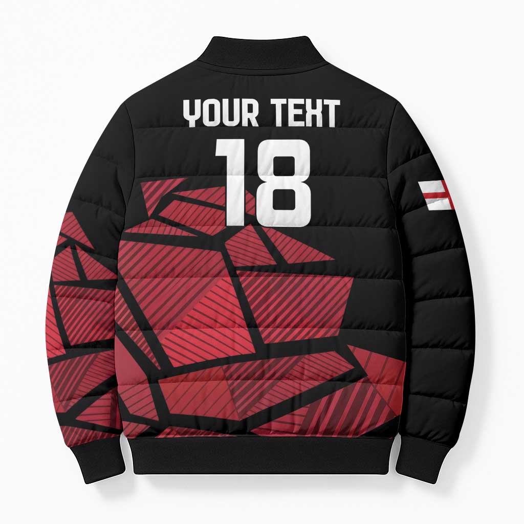 England Rugby Custom Bomber Puffer Jacket Red Roses Go Champion - Wonder Print Shop