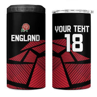 England Rugby Custom 4 in 1 Can Cooler Tumbler Red Roses Go Champion - Wonder Print Shop