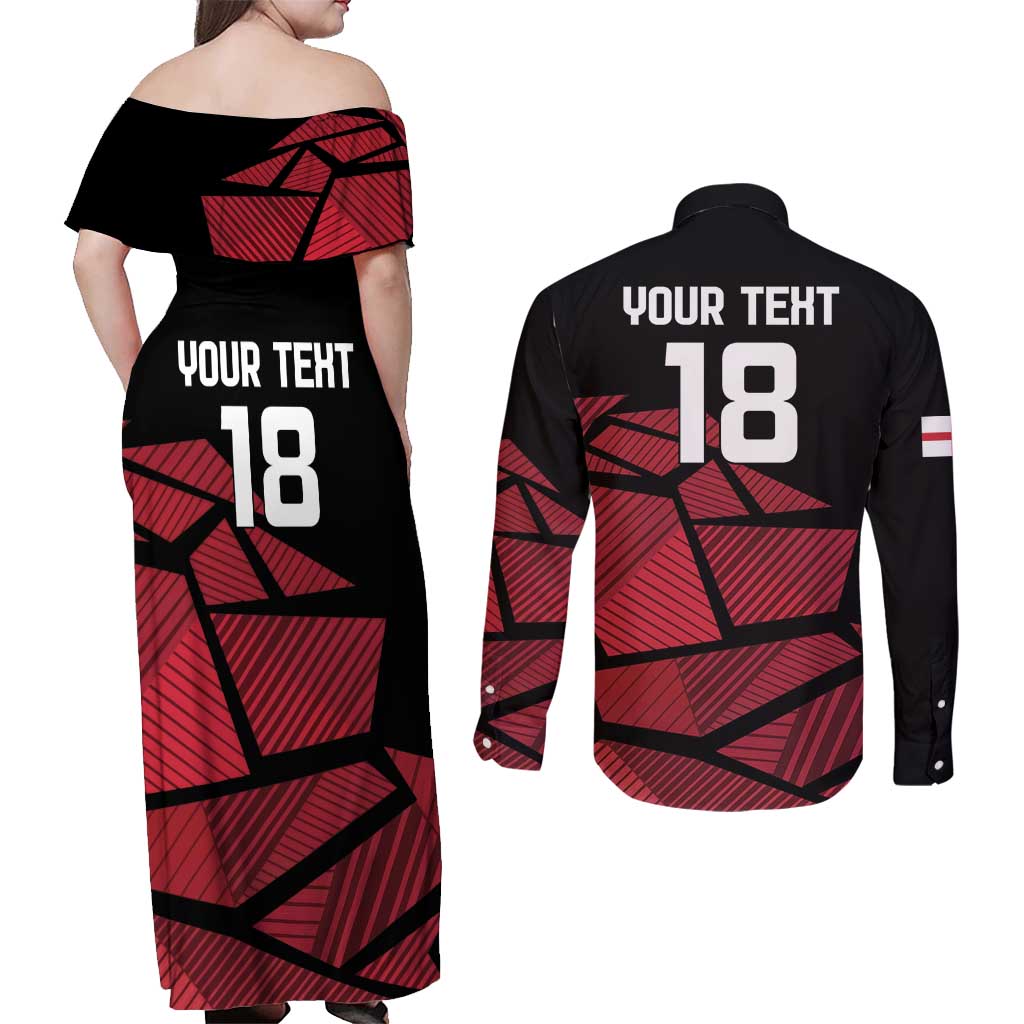 England Rugby Custom Couples Matching Off Shoulder Maxi Dress and Long Sleeve Button Shirt Red Roses Go Champion - Wonder Print Shop