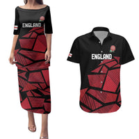 England Rugby Custom Couples Matching Puletasi and Hawaiian Shirt Red Roses Go Champion - Wonder Print Shop