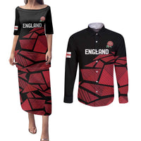England Rugby Custom Couples Matching Puletasi and Long Sleeve Button Shirt Red Roses Go Champion - Wonder Print Shop