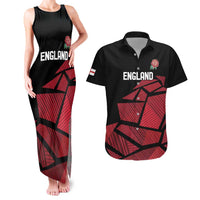 England Rugby Custom Couples Matching Tank Maxi Dress and Hawaiian Shirt Red Roses Go Champion - Wonder Print Shop