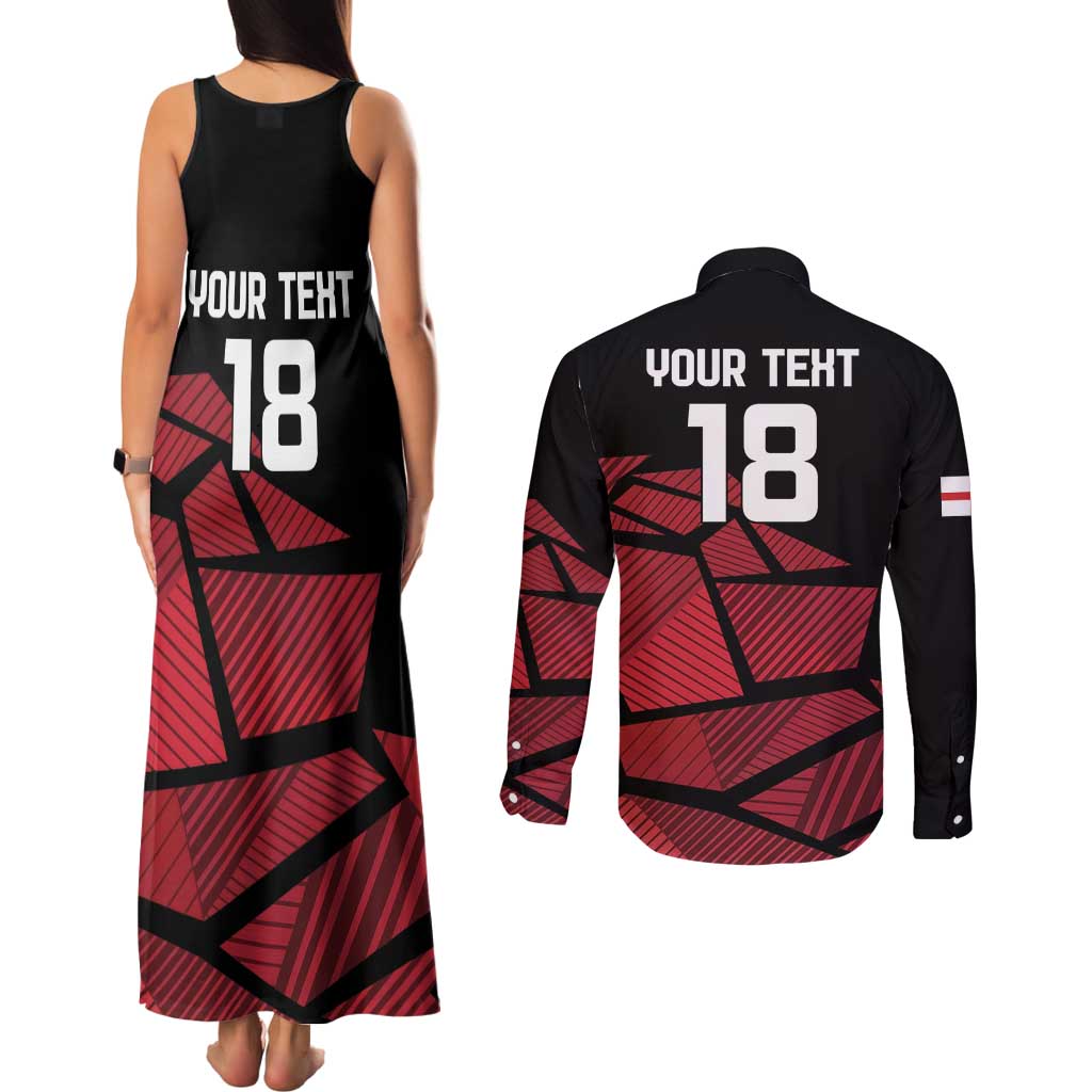 England Rugby Custom Couples Matching Tank Maxi Dress and Long Sleeve Button Shirt Red Roses Go Champion - Wonder Print Shop