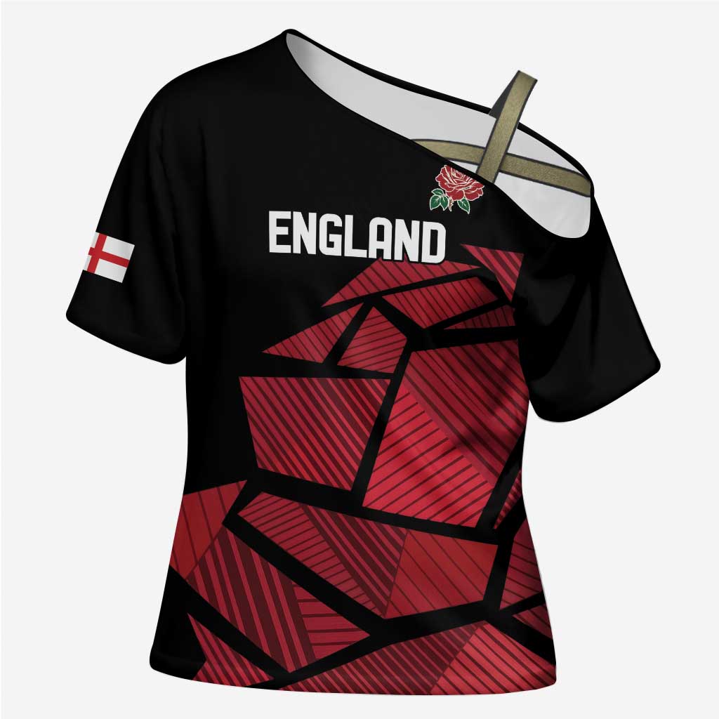 England Rugby Custom Cross Shoulder Shirt Red Roses Go Champion - Wonder Print Shop