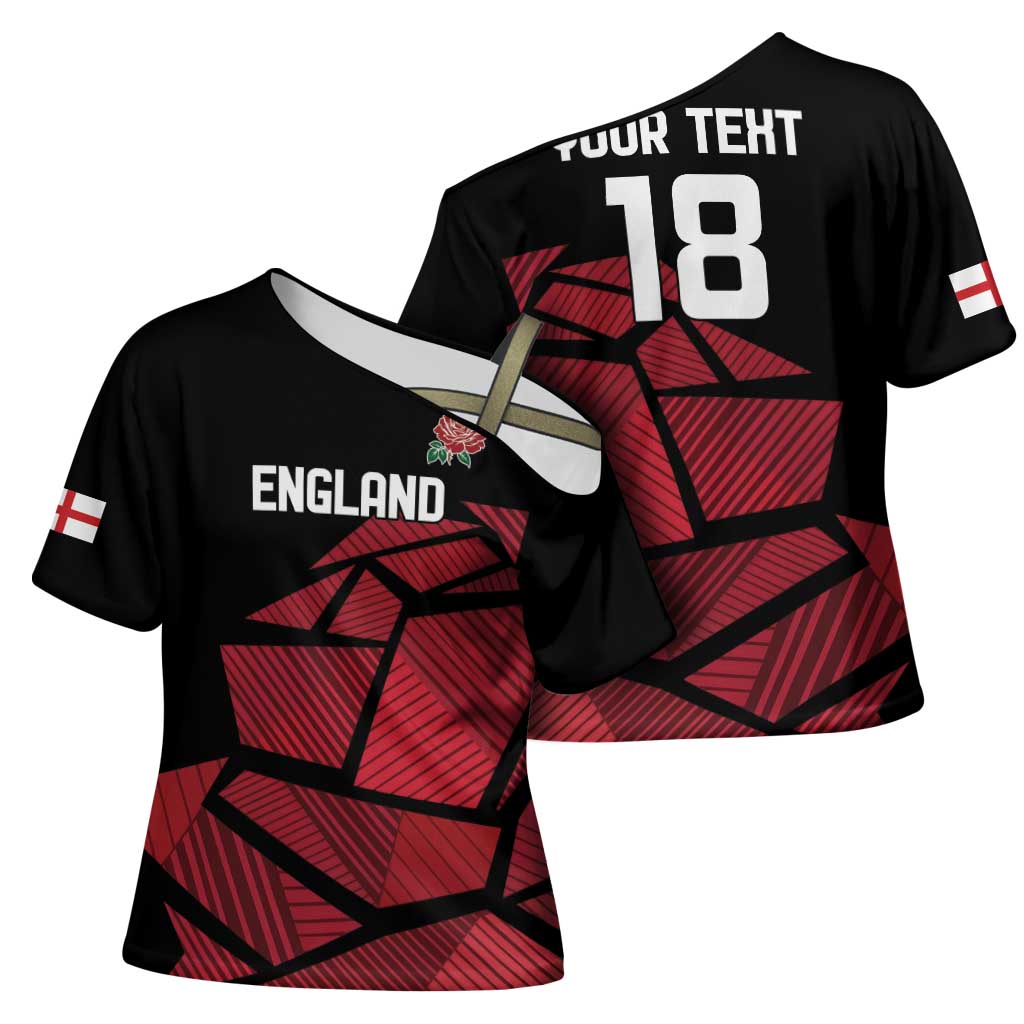 England Rugby Custom Cross Shoulder Shirt Red Roses Go Champion - Wonder Print Shop