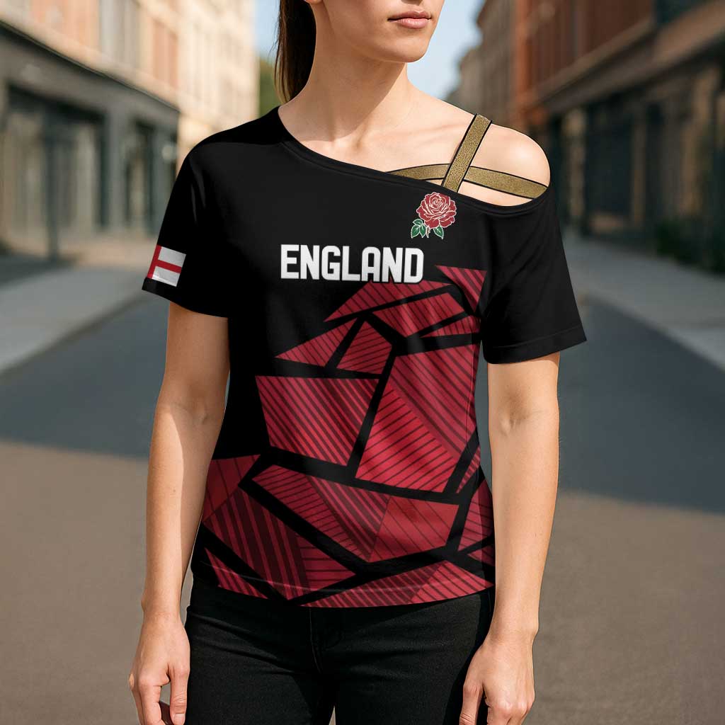 England Rugby Custom Cross Shoulder Shirt Red Roses Go Champion - Wonder Print Shop