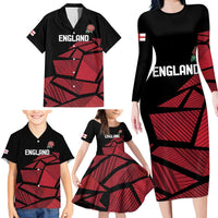 England Rugby Custom Family Matching Long Sleeve Bodycon Dress and Hawaiian Shirt Red Roses Go Champion - Wonder Print Shop