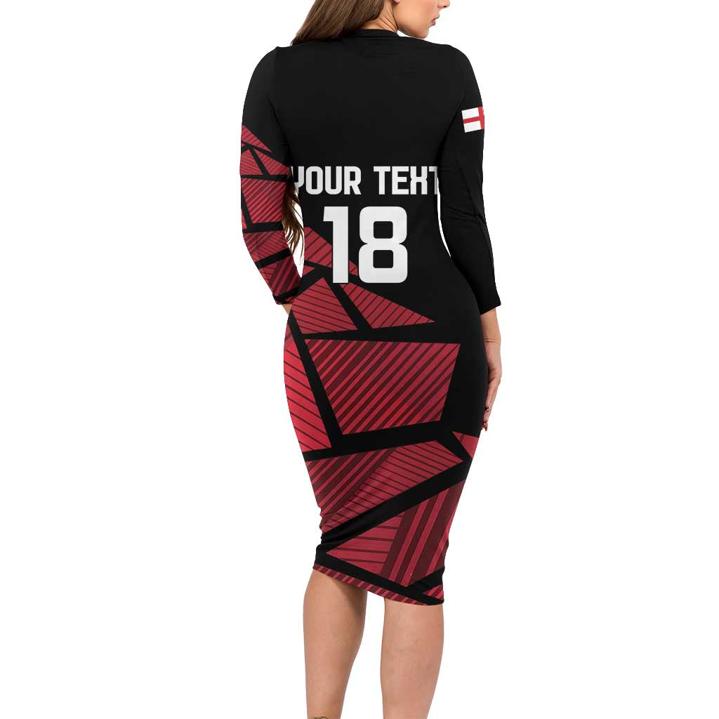 England Rugby Custom Family Matching Long Sleeve Bodycon Dress and Hawaiian Shirt Red Roses Go Champion - Wonder Print Shop
