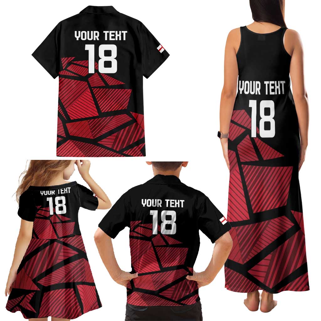 England Rugby Custom Family Matching Tank Maxi Dress and Hawaiian Shirt Red Roses Go Champion - Wonder Print Shop