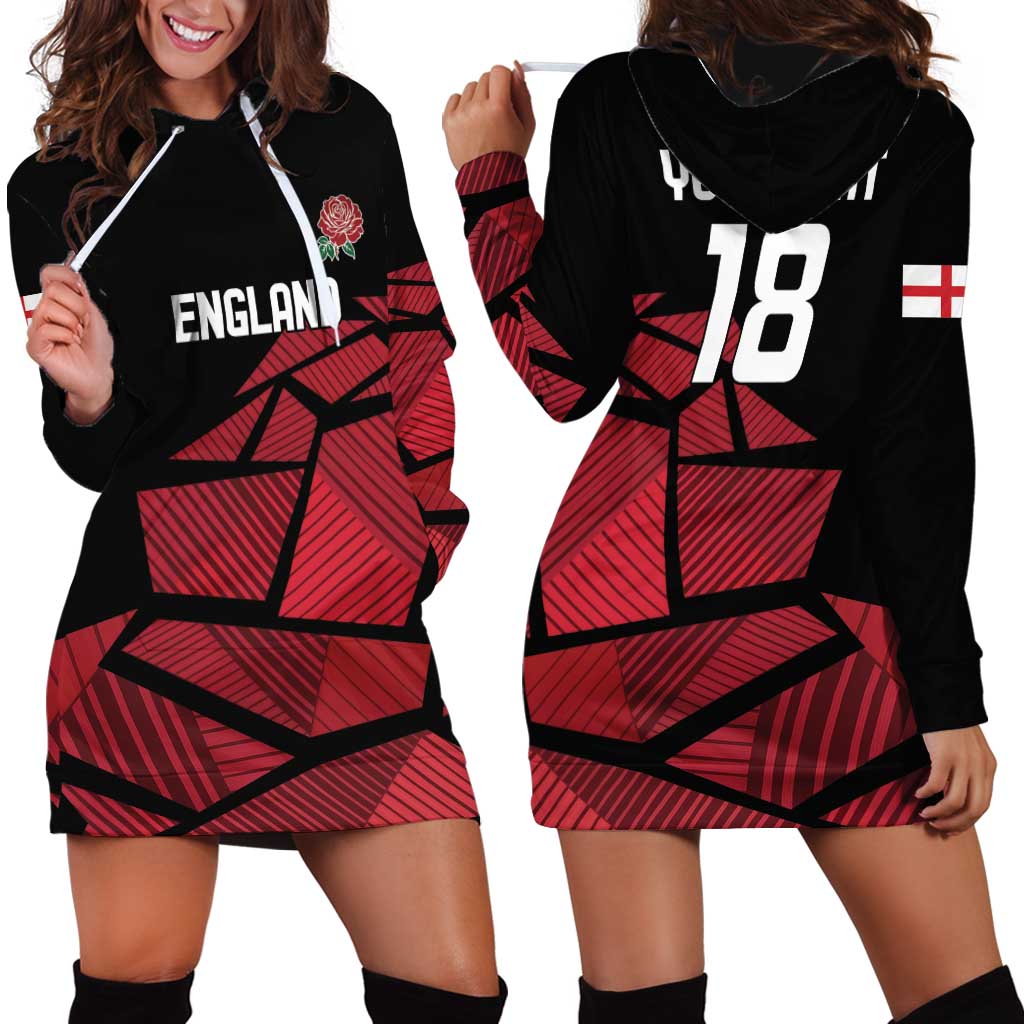 England Rugby Custom Hoodie Dress Red Roses Go Champion - Wonder Print Shop