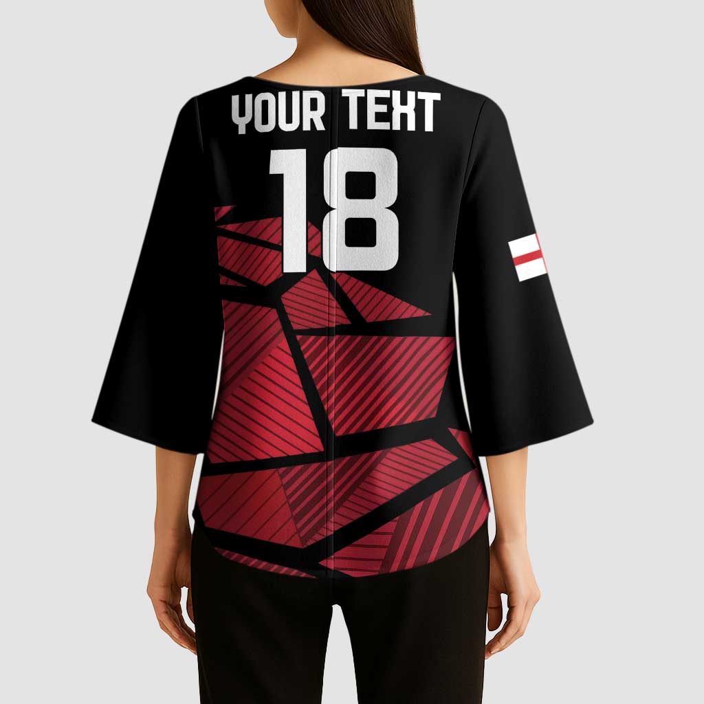 England Rugby Custom Kimono Sleeve Blouse Red Roses Go Champion - Wonder Print Shop