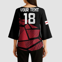 England Rugby Custom Kimono Sleeve Blouse Red Roses Go Champion - Wonder Print Shop