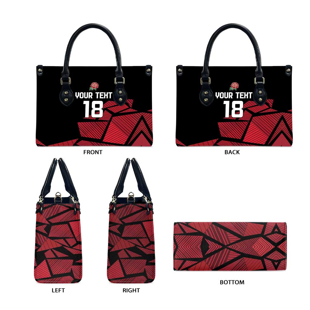 England Rugby Custom Leather Bag Red Roses Go Champion - Wonder Print Shop