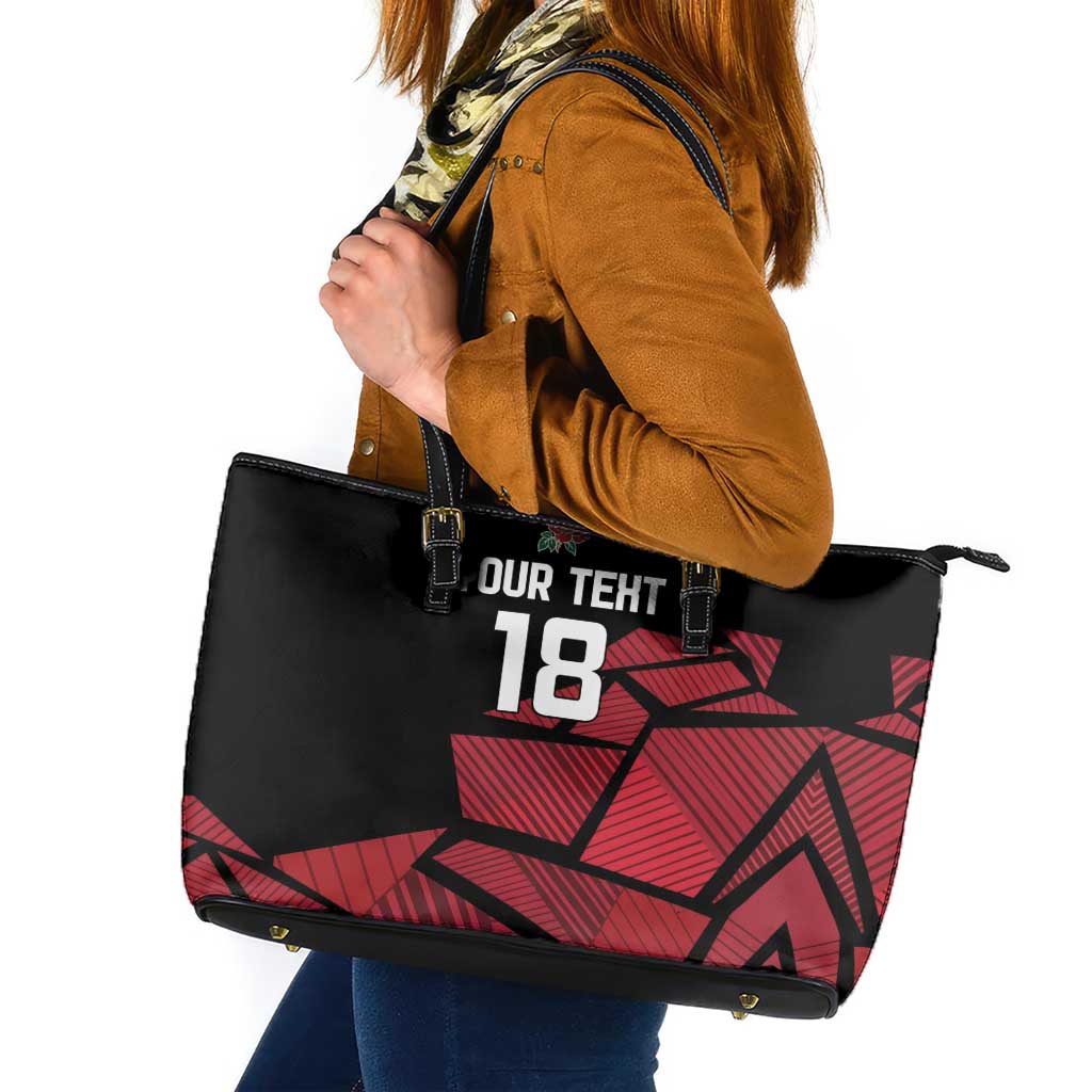 England Rugby Custom Leather Tote Bag Red Roses Go Champion - Wonder Print Shop