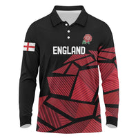 England Rugby Custom Long Sleeve Polo Shirt Red Roses Go Champion - Wonder Print Shop