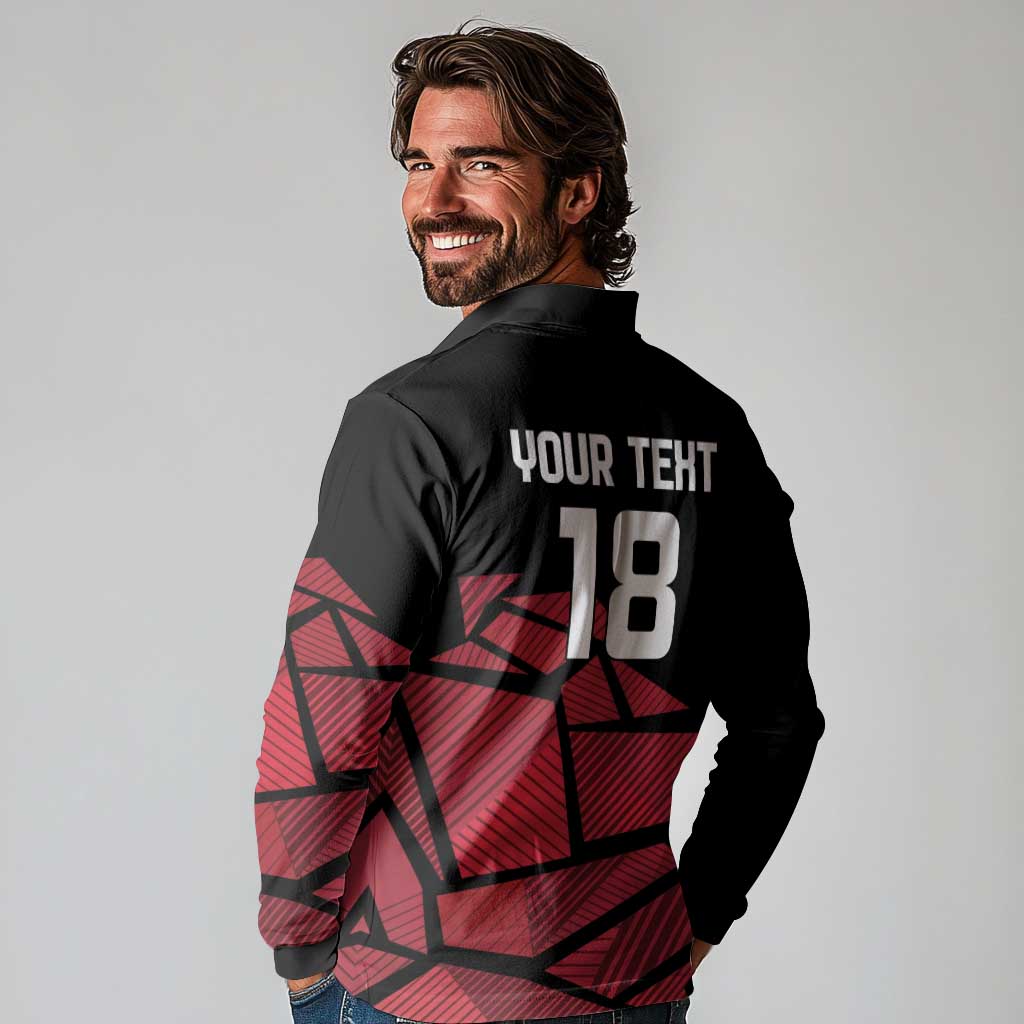 England Rugby Custom Long Sleeve Polo Shirt Red Roses Go Champion - Wonder Print Shop