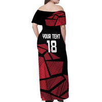 England Rugby Custom Off Shoulder Maxi Dress Red Roses Go Champion - Wonder Print Shop