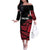 England Rugby Custom Off The Shoulder Long Sleeve Dress Red Roses Go Champion - Wonder Print Shop