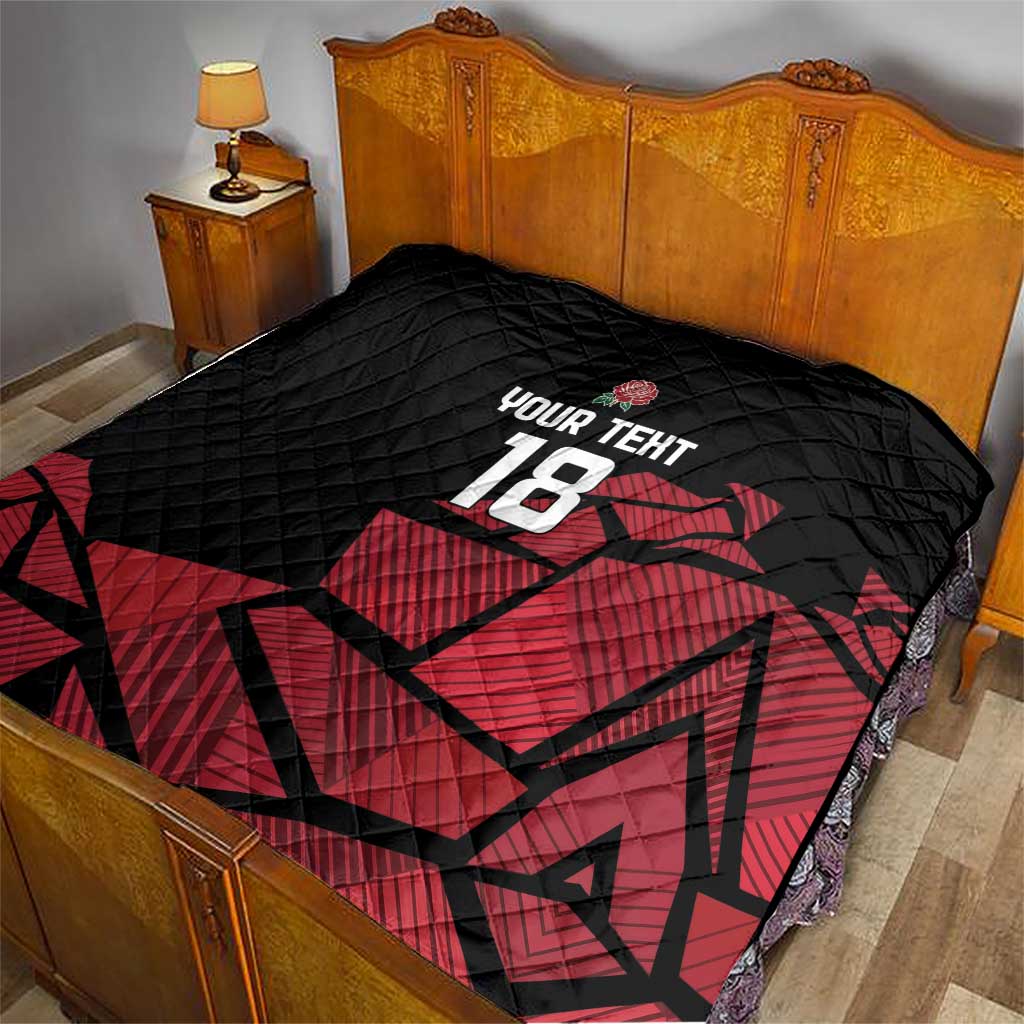 England Rugby Custom Quilt Red Roses Go Champion - Wonder Print Shop