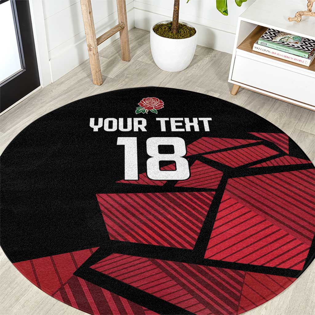 England Rugby Custom Round Carpet Red Roses Go Champion - Wonder Print Shop