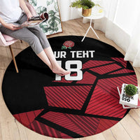 England Rugby Custom Round Carpet Red Roses Go Champion - Wonder Print Shop