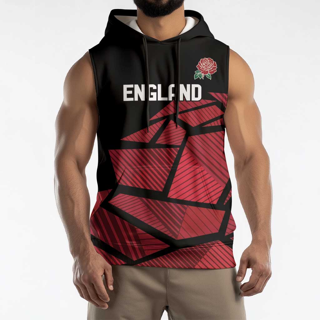 England Rugby Custom Sleeveless Hoodie Red Roses Go Champion - Wonder Print Shop