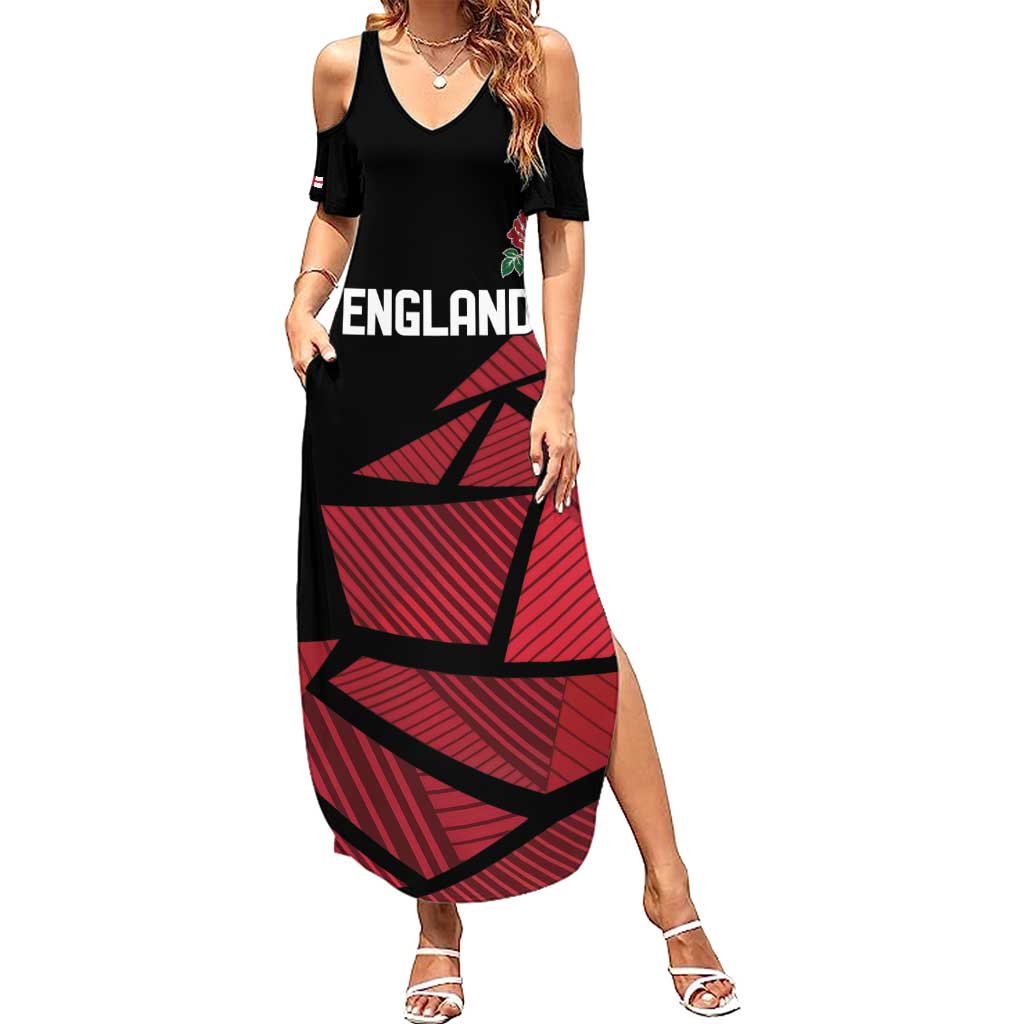 England Rugby Custom Summer Maxi Dress Red Roses Go Champion - Wonder Print Shop