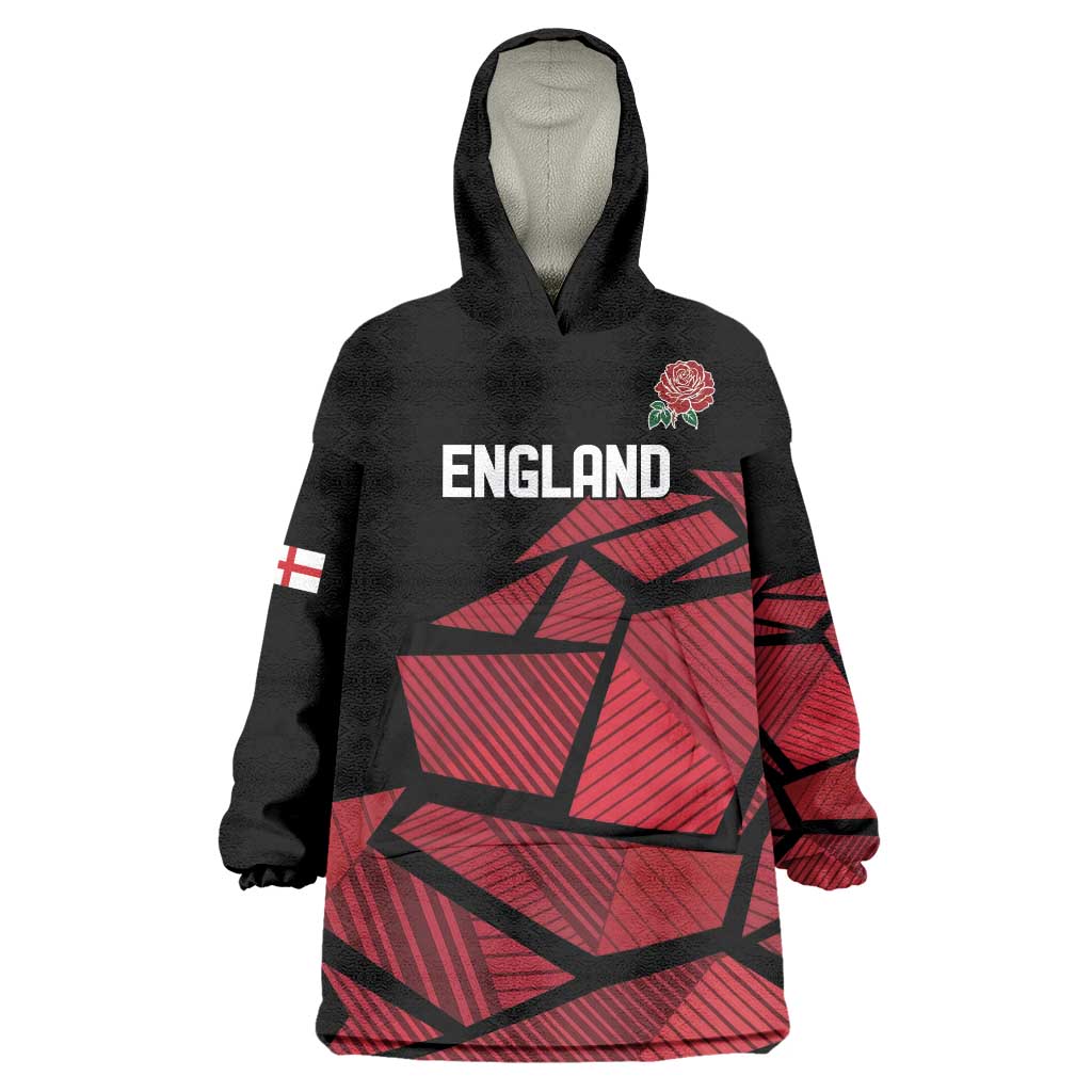 England Rugby Custom Wearable Blanket Hoodie Red Roses Go Champion - Wonder Print Shop