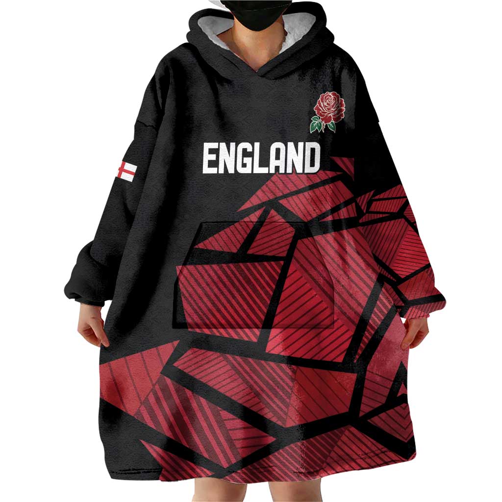England Rugby Custom Wearable Blanket Hoodie Red Roses Go Champion - Wonder Print Shop