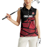 England Rugby Custom Women Sleeveless Polo Shirt Red Roses Go Champion - Wonder Print Shop