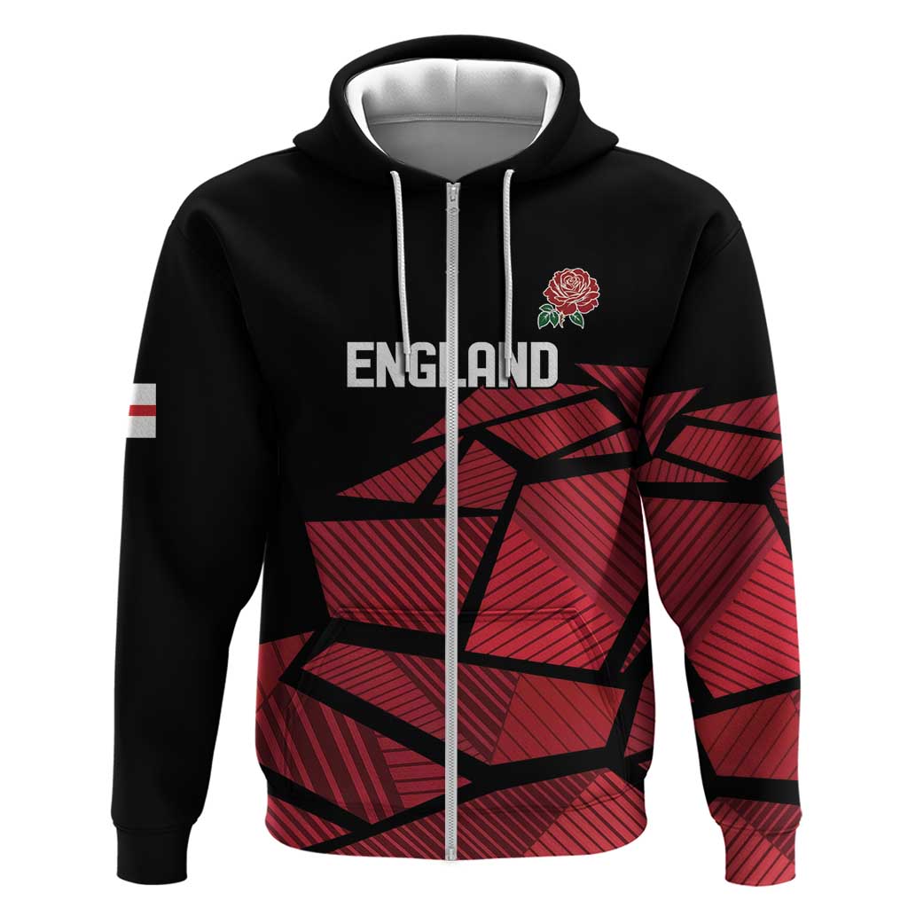 England Rugby Custom Zip Hoodie Red Roses Go Champion - Wonder Print Shop