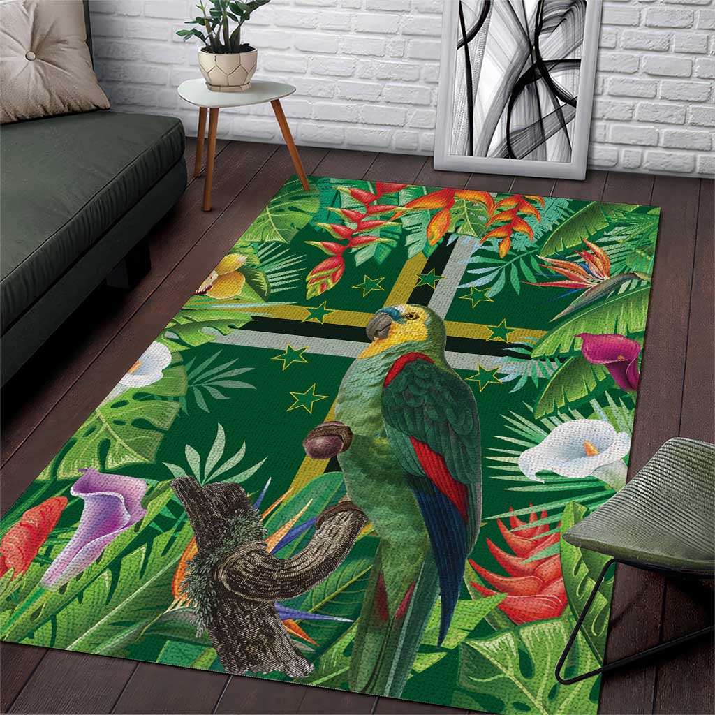 Dominica Sisserou Parrot Area Rug Tropical Flower Flag Style - Wonder Print Shop
