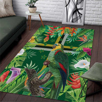 Dominica Sisserou Parrot Area Rug Tropical Flower Flag Style - Wonder Print Shop