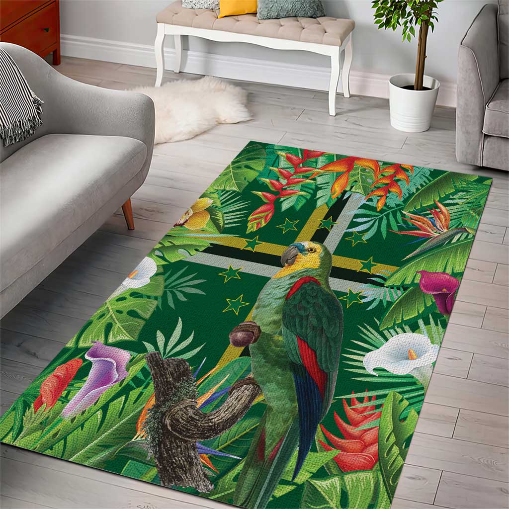 Dominica Sisserou Parrot Area Rug Tropical Flower Flag Style - Wonder Print Shop
