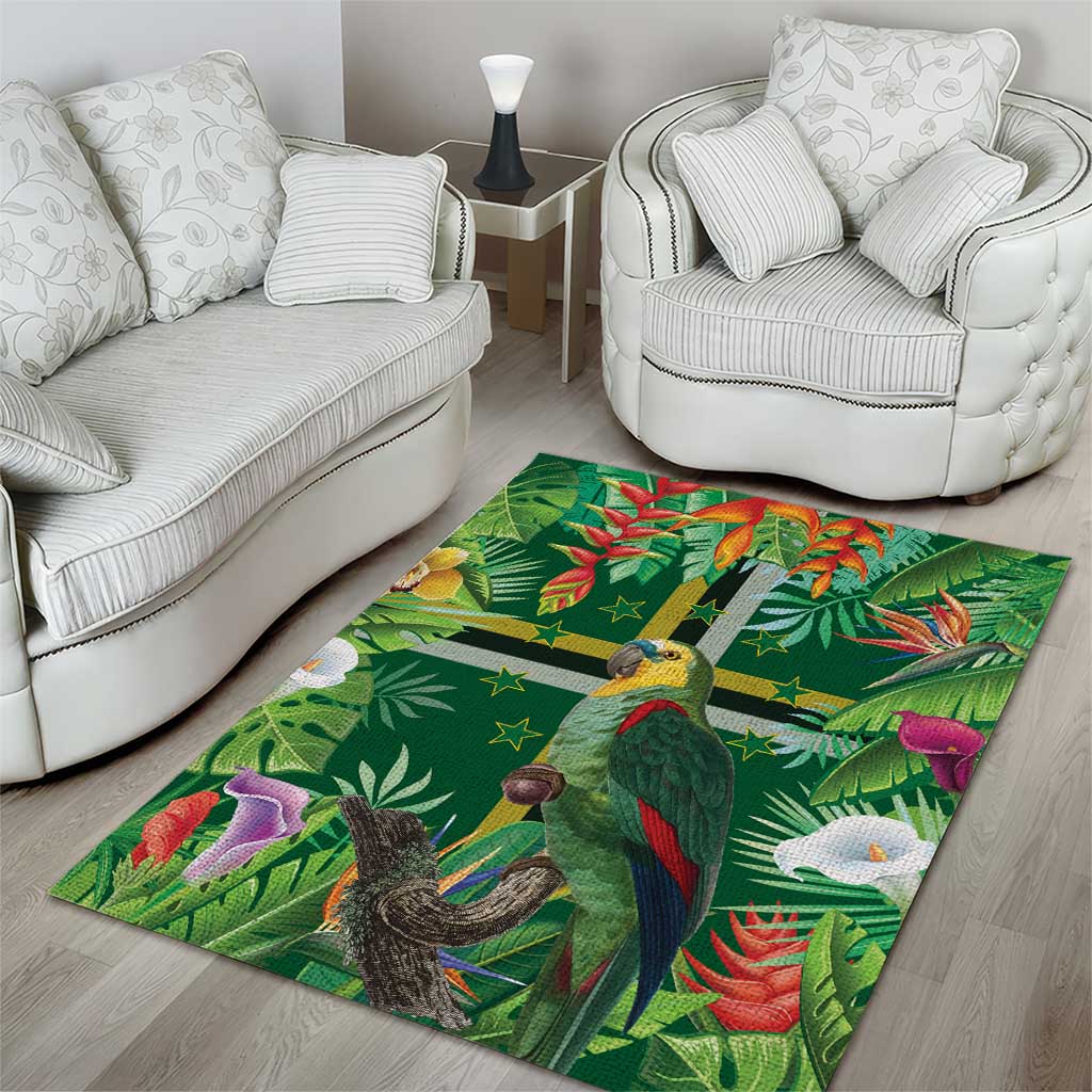 Dominica Sisserou Parrot Area Rug Tropical Flower Flag Style - Wonder Print Shop