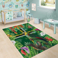 Dominica Sisserou Parrot Area Rug Tropical Flower Flag Style - Wonder Print Shop