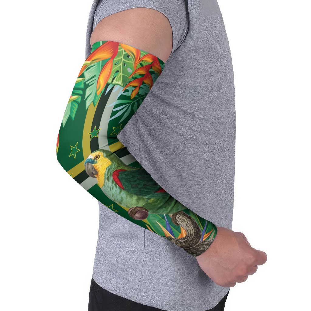 Dominica Sisserou Parrot Arm Sleeves Tropical Flower Flag Style - Wonder Print Shop