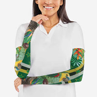 Dominica Sisserou Parrot Arm Sleeves Tropical Flower Flag Style - Wonder Print Shop