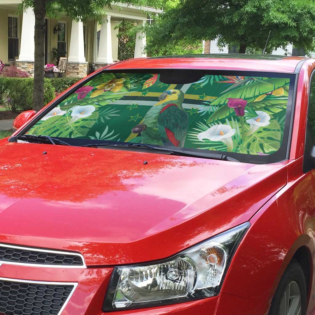 Dominica Sisserou Parrot Auto Sun Shade Tropical Flower Flag Style - Wonder Print Shop