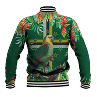 Dominica Sisserou Parrot Baseball Jacket Tropical Flower Flag Style - Wonder Print Shop