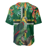 Dominica Sisserou Parrot Baseball Jersey Tropical Flower Flag Style - Wonder Print Shop
