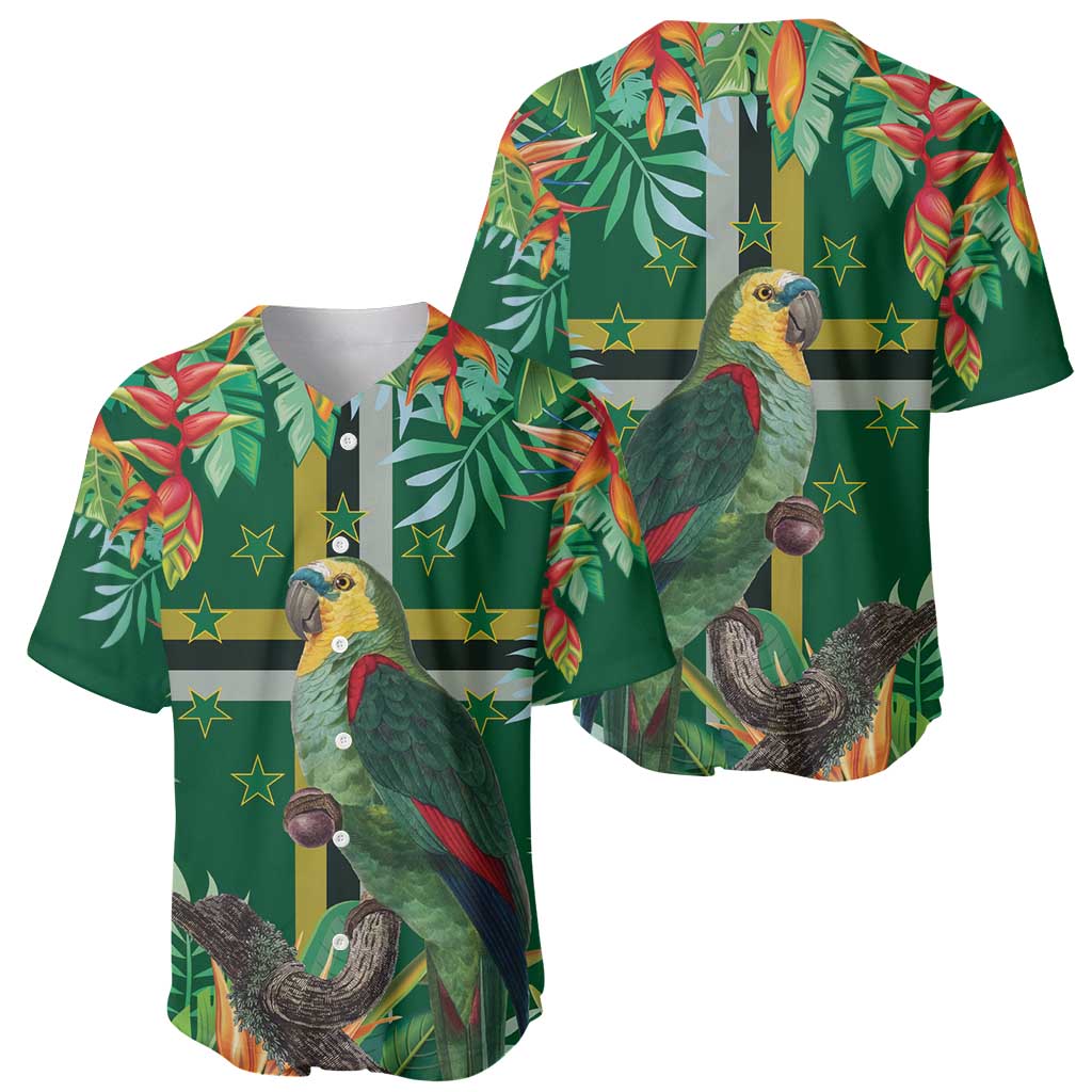 Dominica Sisserou Parrot Baseball Jersey Tropical Flower Flag Style - Wonder Print Shop