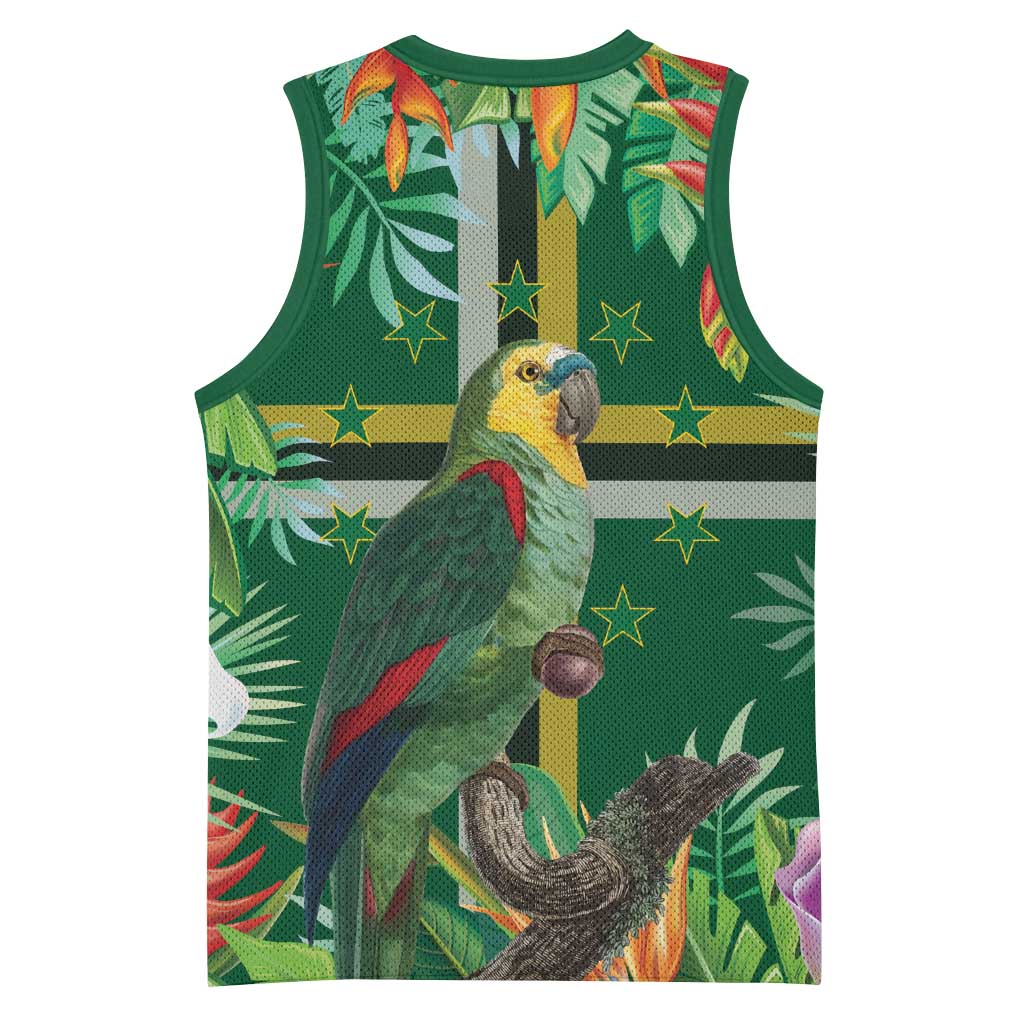 Dominica Sisserou Parrot Basketball Jersey Tropical Flower Flag Style - Wonder Print Shop
